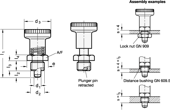 Gn 607 Steel - Ganter Gn617-10-ak Indexing Plunger; Steel (571x370), Png Download