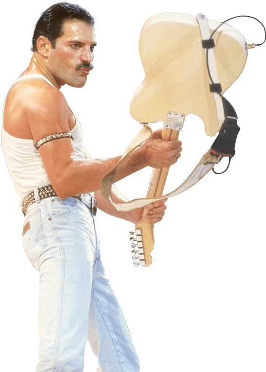 Freddie Mercury Guitar - Freddie Mercury En Png (600x800), Png Download