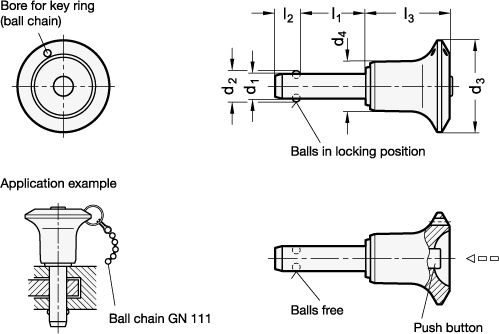 Stainless Steel Ball Lock Pins With Stainless Steel - Stainless Steel (499x334), Png Download