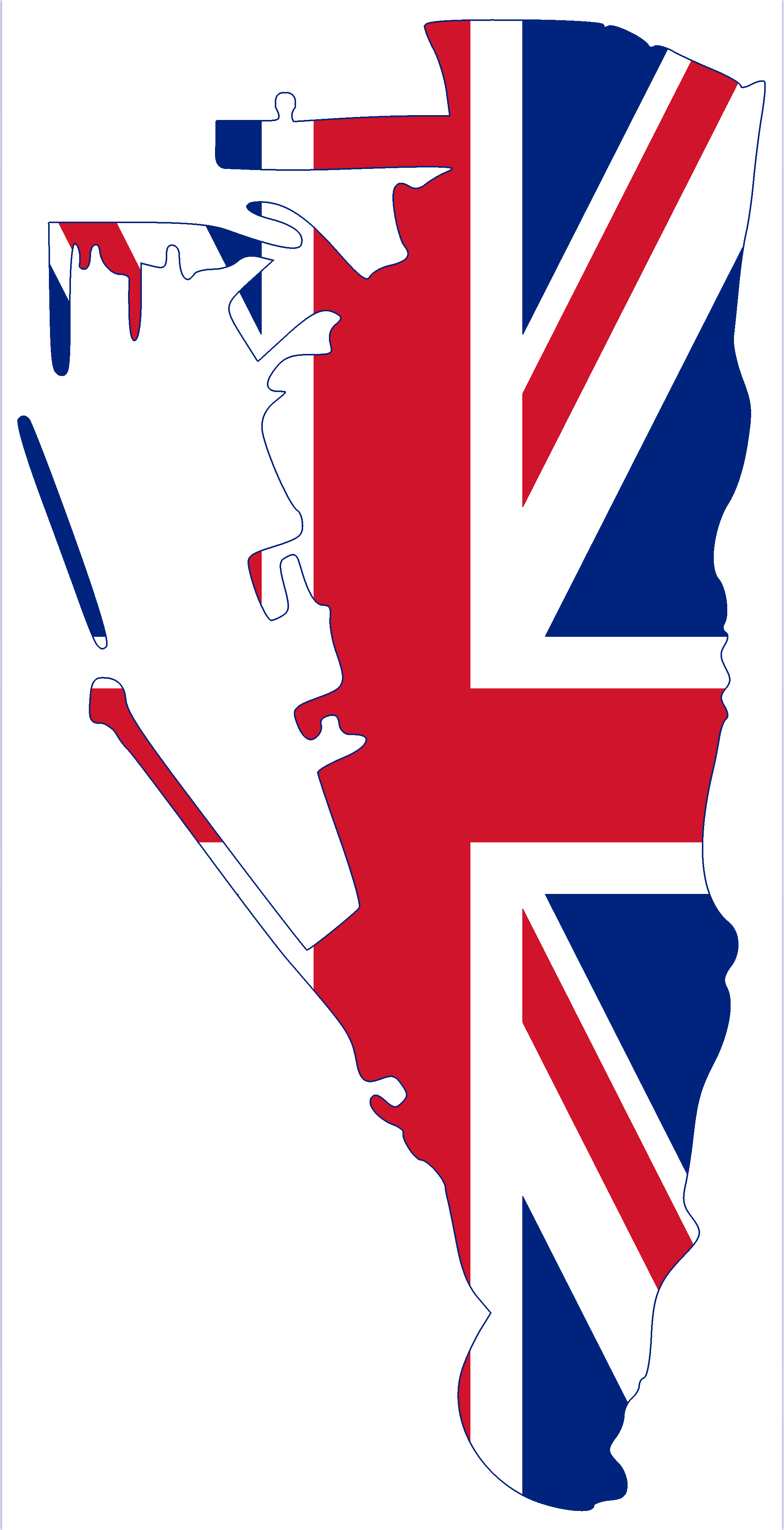 Flag Map Of Gibraltar - Gibraltar Flag Map (2100x4094), Png Download