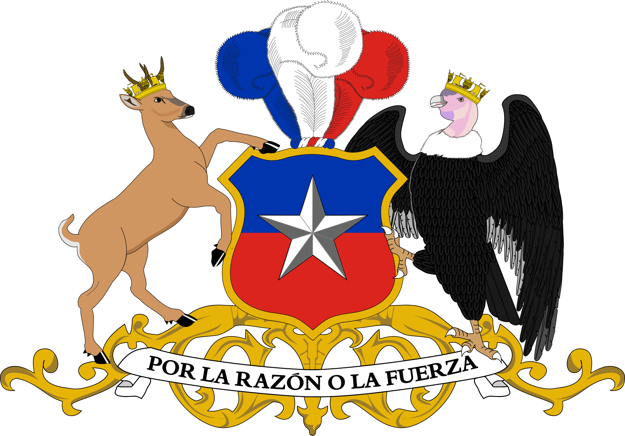 Chile Coat Of Arms (2000x1397), Png Download