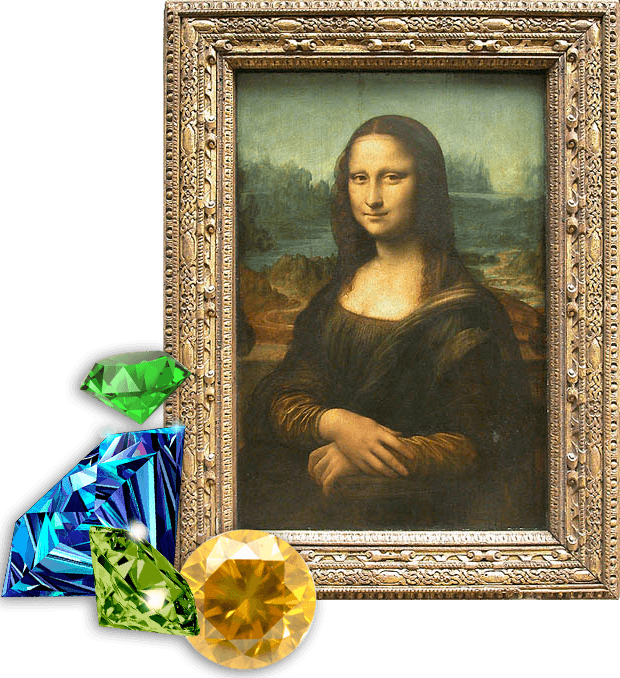 Da Vinci Diamonds Slot By Igt - Mona Lisa (620x678), Png Download