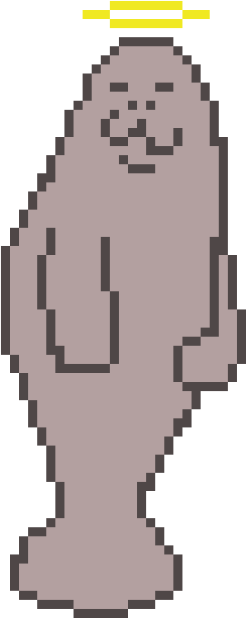 Manatee - Lego Pixel Art Minecraft (320x720), Png Download