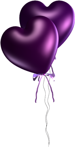 Hearts ‿✿⁀♡♥♡❤ Purple Hearts, Purple Love, Shades Of - Purple Heart Balloons Png (310x563), Png Download