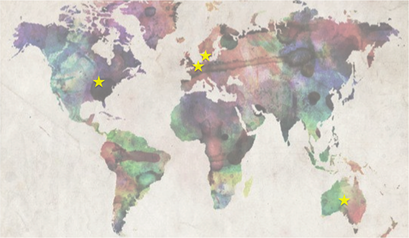 International Leaders - Colorful World Map Background (1351x788), Png Download