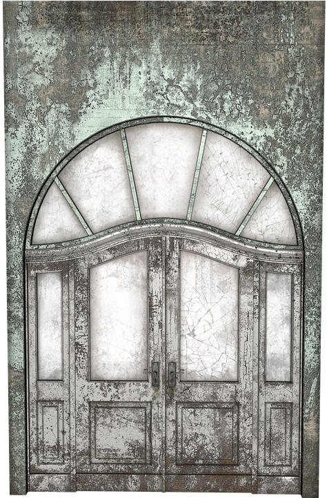 Door, Old, Masonry, Wood, Goal, House Entrance - Nature Black And White Door (720x720), Png Download