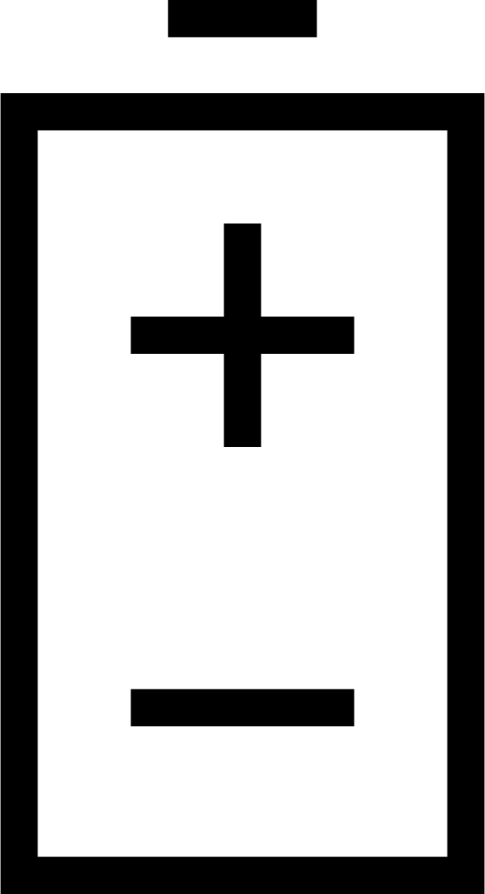 Battery With Positive And Negative Poles Symbols Svg - Icon (532x980), Png Download