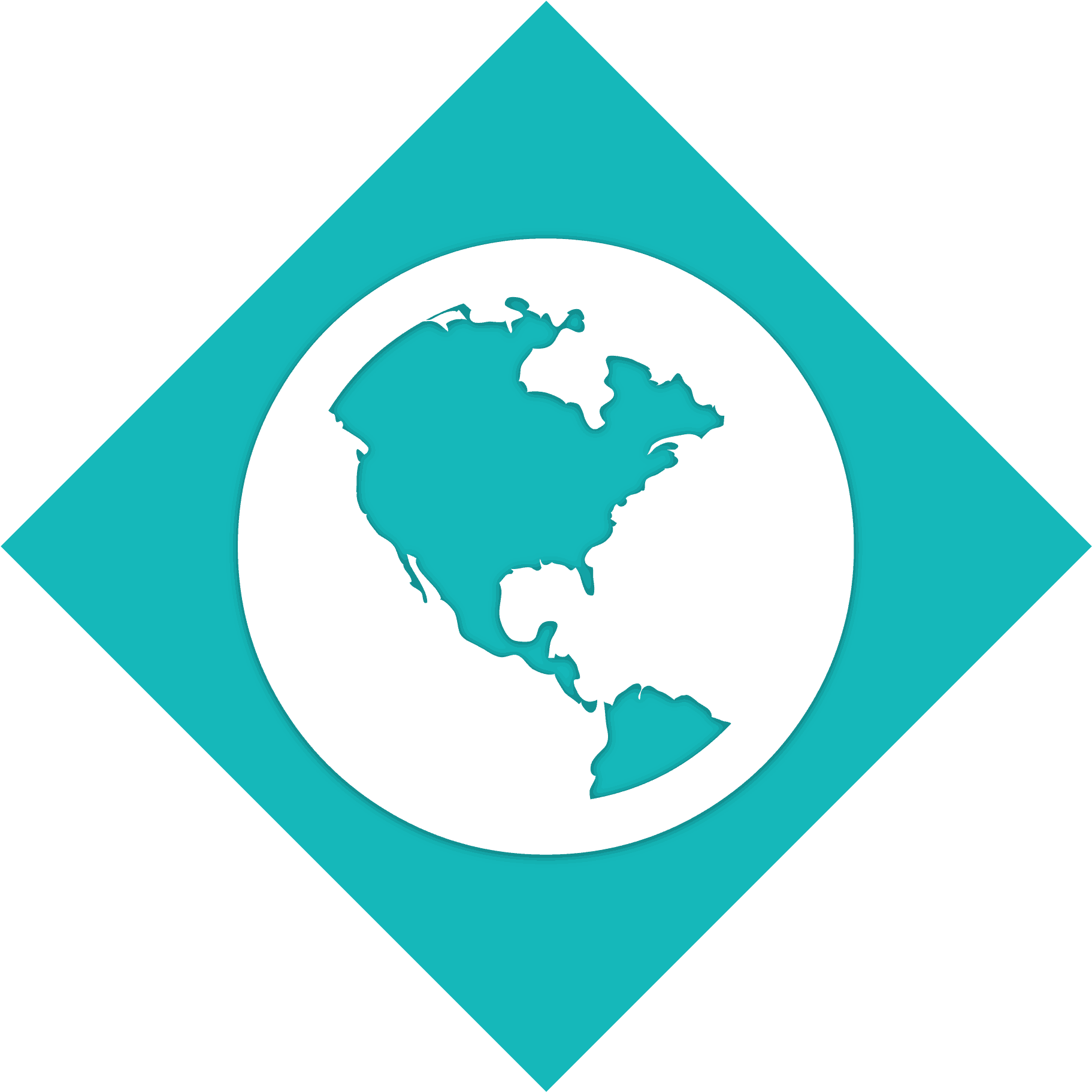 Globe Icon White On Black (2000x2000), Png Download