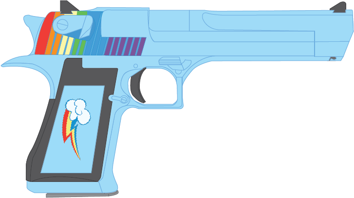 Rainbow's Mark Vii Desert Eagle - My Little Pony Desert Eagle (727x407), Png Download