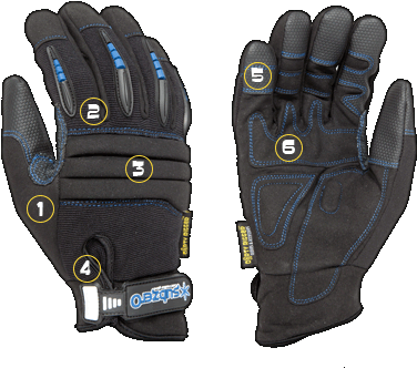 Dirty Rigger Details - Dirty Rigger Subzero Rigger Gloves - Full Hand (435x351), Png Download