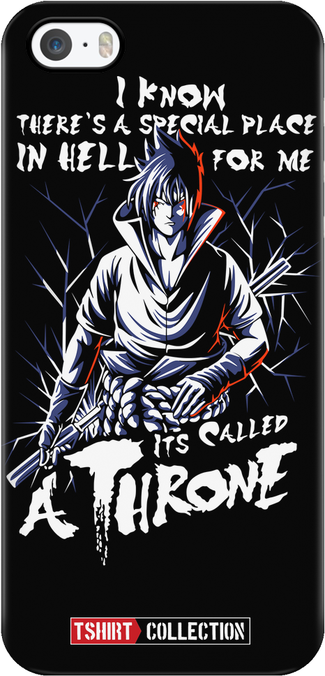 Naruto Sasuke Uchiha Stay On Throne Iphone Phone Case - Naruto Sasuke Phone Case (1024x1024), Png Download