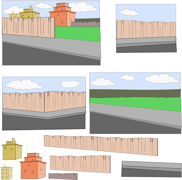 Fence Cartoon Sidewalk Garden /m/083vt - Clip Art (750x750), Png Download