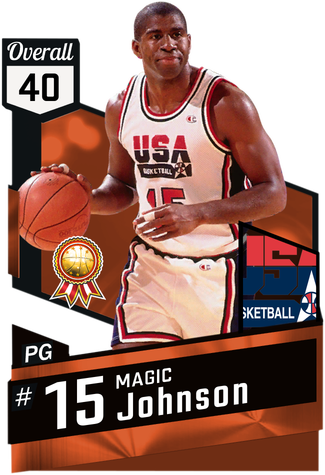 '91 Magic Johnson Bronze Card - Ruby Steph Curry 2k17 (325x475), Png Download