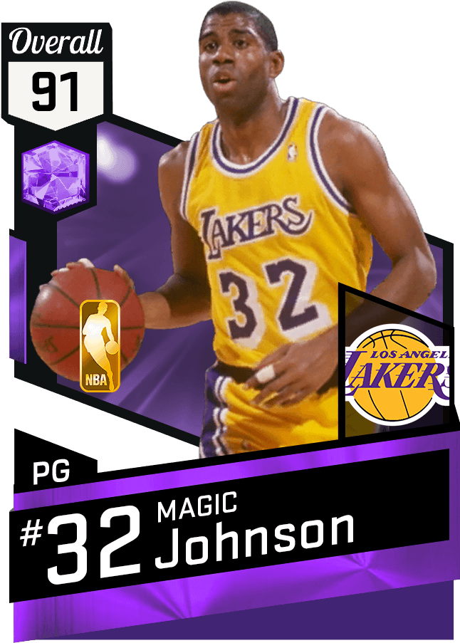 Magic Johnson - Magic Johnson 2k17 Card (651x941), Png Download