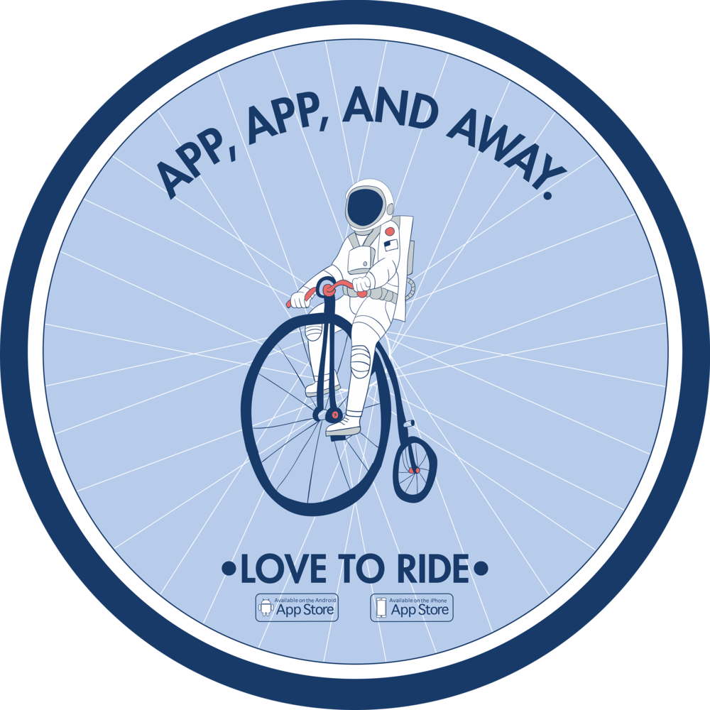 Astronaut Final Sidewalk - Bicycle (1000x1000), Png Download
