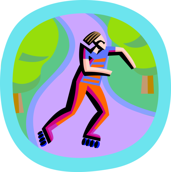 Vector Illustration Of Rollerblader Rollerblading On - Graphic Design (698x700), Png Download