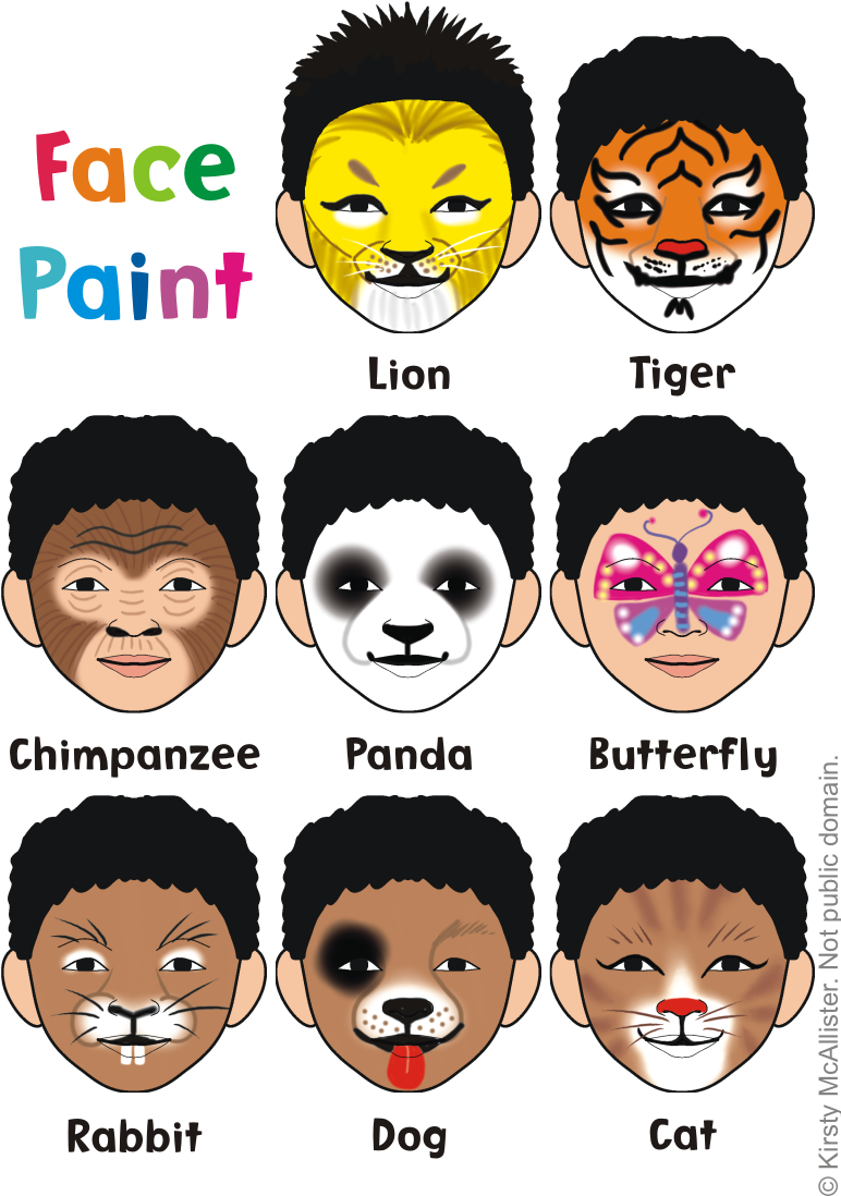 Face Painting Animals - Beginner Tiger Face Paint (795x1120), Png Download