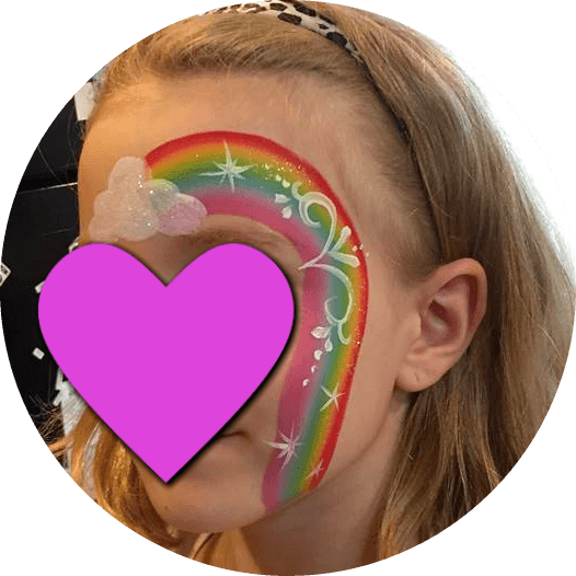 Rainbow Cloud Face Painting - Painting (526x526), Png Download