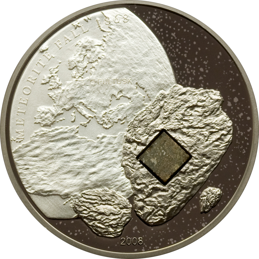 Pultusk Meteorite - Moneta Z Meteorytem Księzycowym (910x910), Png Download