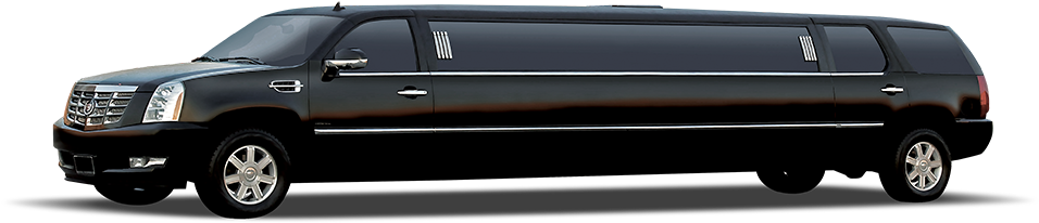 Cadillac Escalade Limousine - Black Limo Car (1000x483), Png Download
