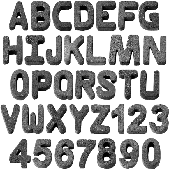 Black Concrete Font - Font (595x604), Png Download