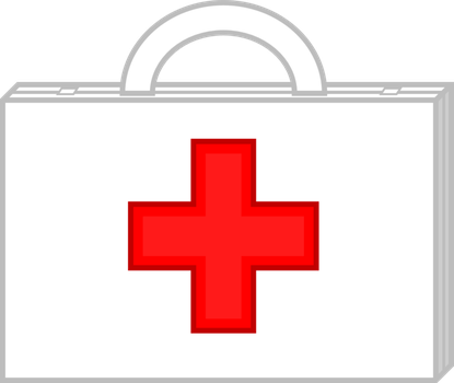 First Aid Kit - Clipart First Aid Box (415x350), Png Download