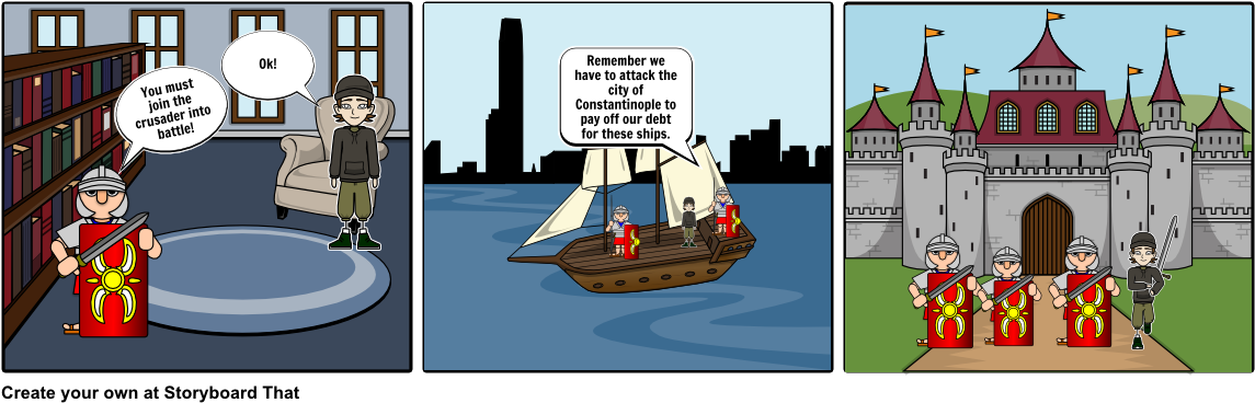 First Part Of The Fourth Crusade - Story Board That Fourth Crusade (1164x385), Png Download