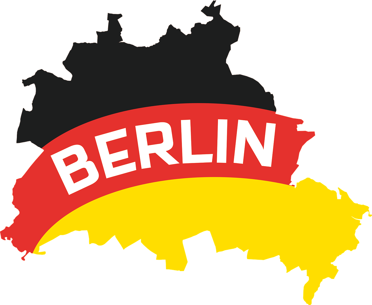 Berlin, Outline, Map, Capital, Germany, Silhouette - Mapa Capital De Alemania (878x720), Png Download
