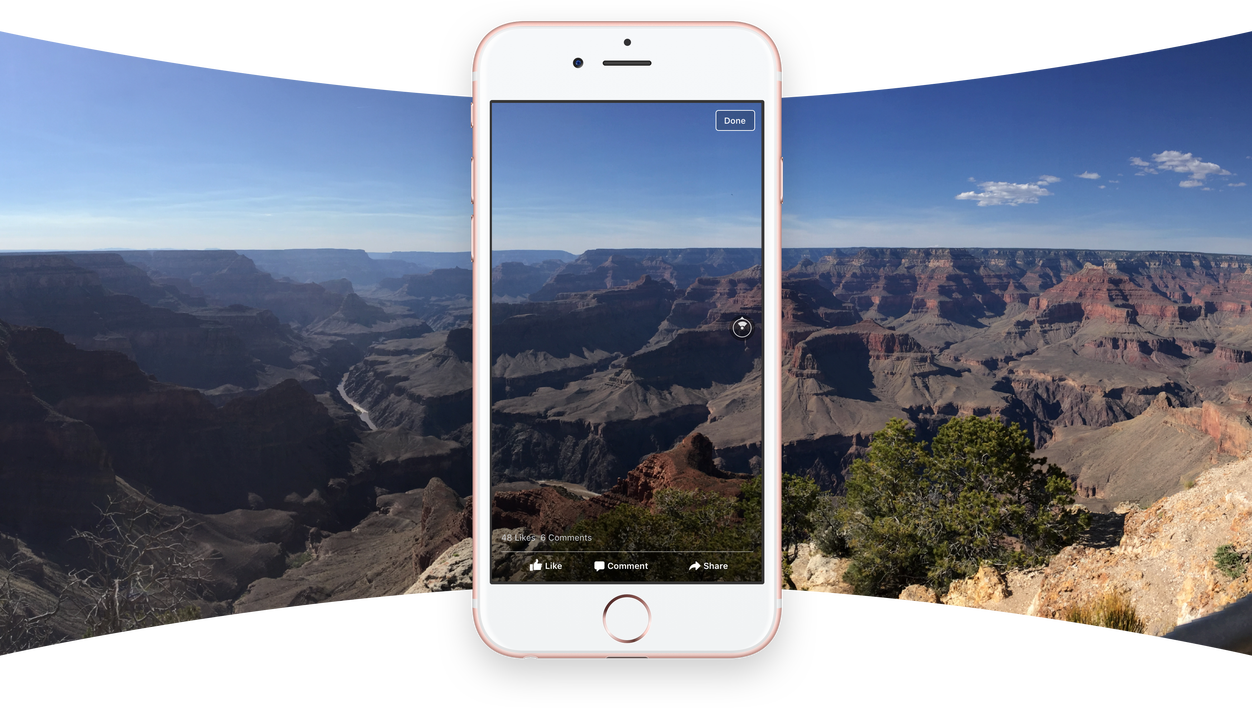 Grand Canyon Full Screen Panorama - Facebook 360 (1252x708), Png Download