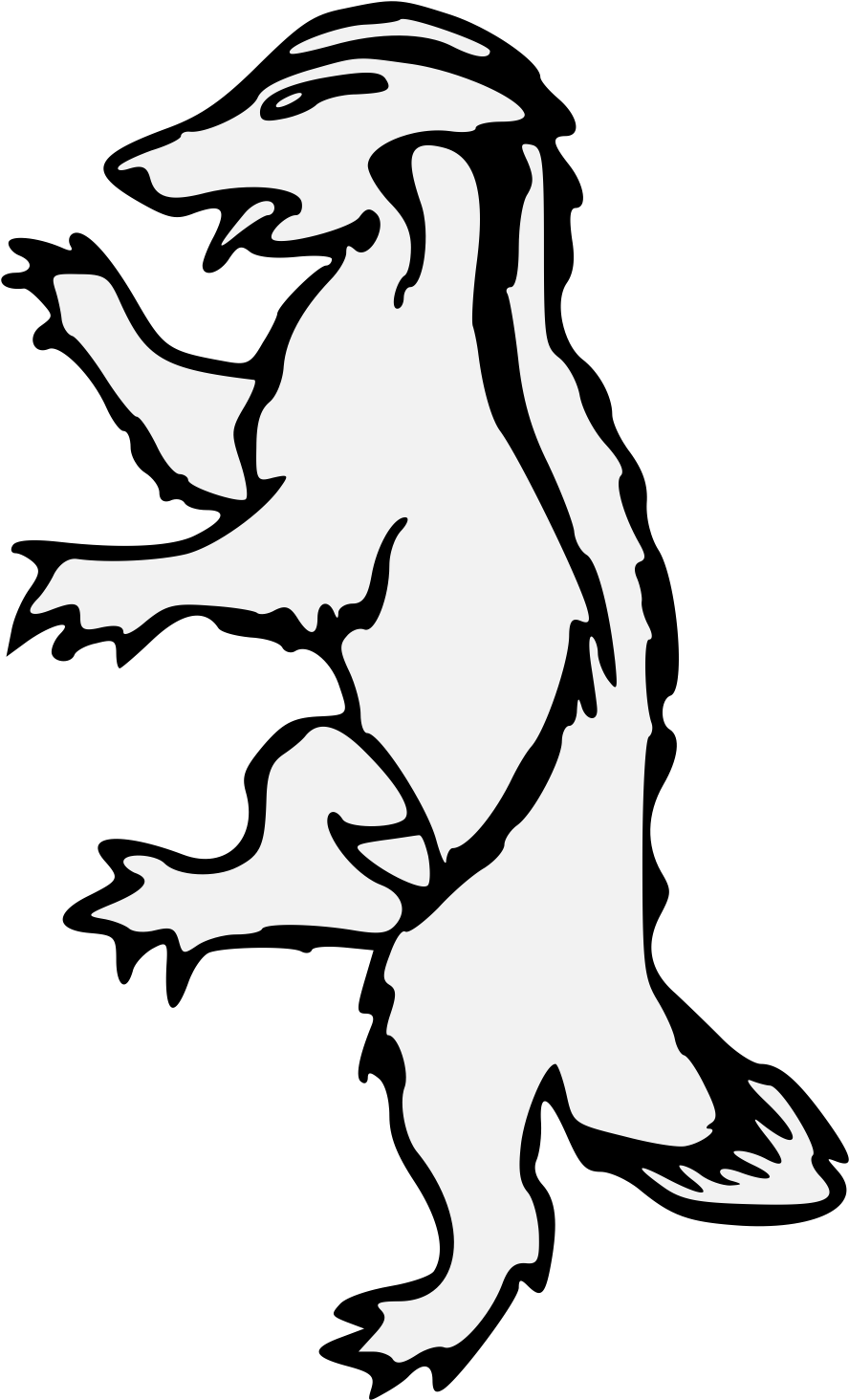 Badger Rampant - Fierce Badger Clip Art (909x1471), Png Download
