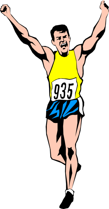 Track Meet Runner Wins - Runner Clipart Png (367x700), Png Download