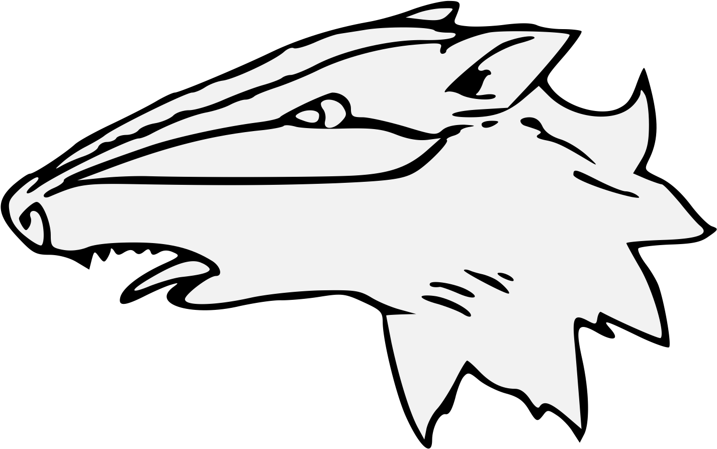 Badger's Head Erased - Line Art (1447x929), Png Download