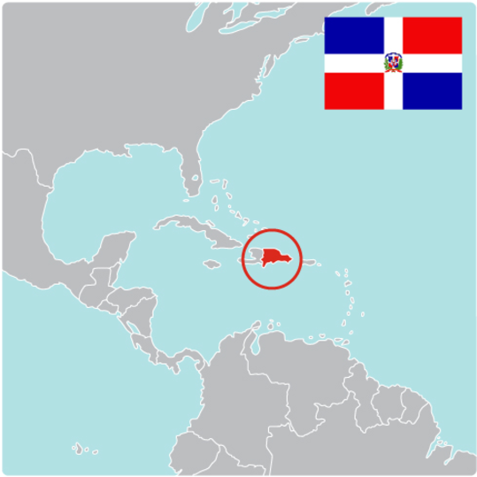 Map Of Dominican Republic - Dominican Republic (768x538), Png Download