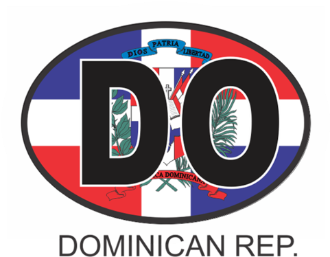 Oval Car Stickers - Dominican Republic Osc2 Colour Oval Car Decal (480x480), Png Download