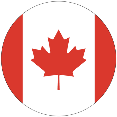 Canada Flag Knob Sticker - Canada Flag Circle Png (500x500), Png Download