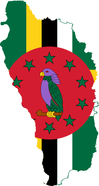 Flag-map Of Dominica - Dominica Flag Map (321x600), Png Download
