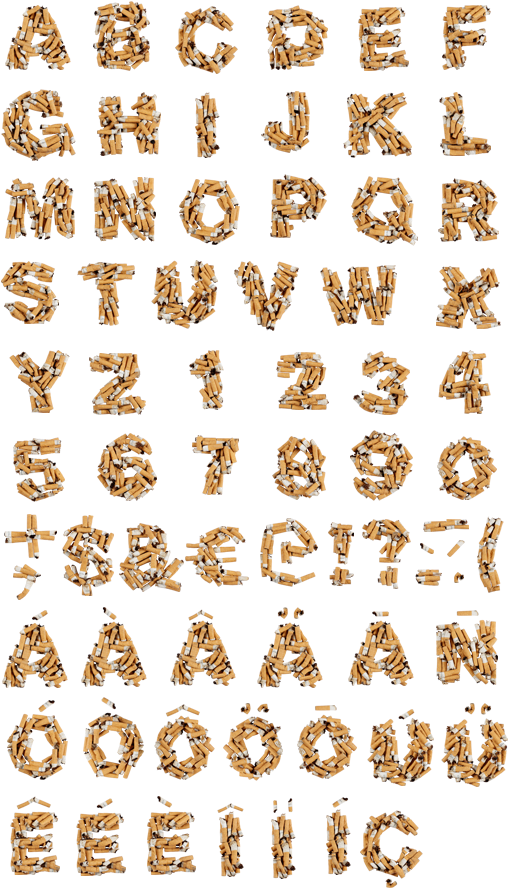 Cigarette-butt - Cigarette Font (525x906), Png Download