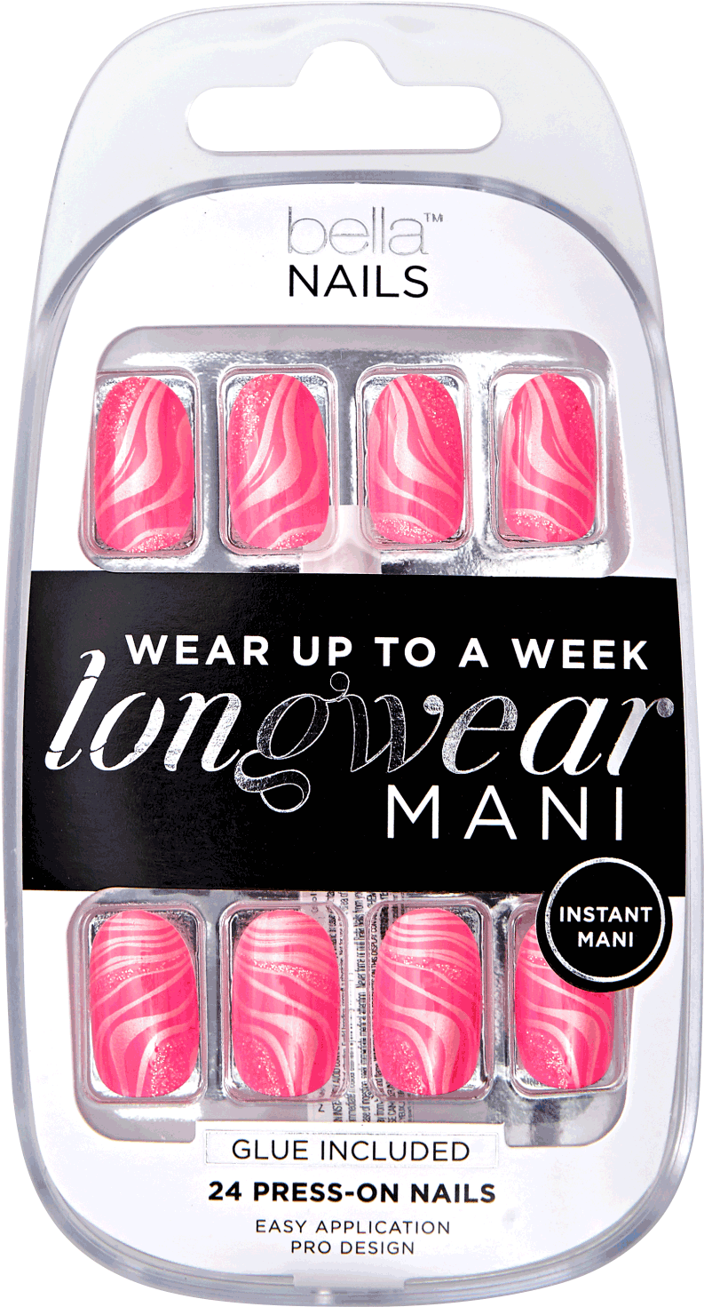 Neon Pink Swirl Pattern Press On Nails (1500x1500), Png Download