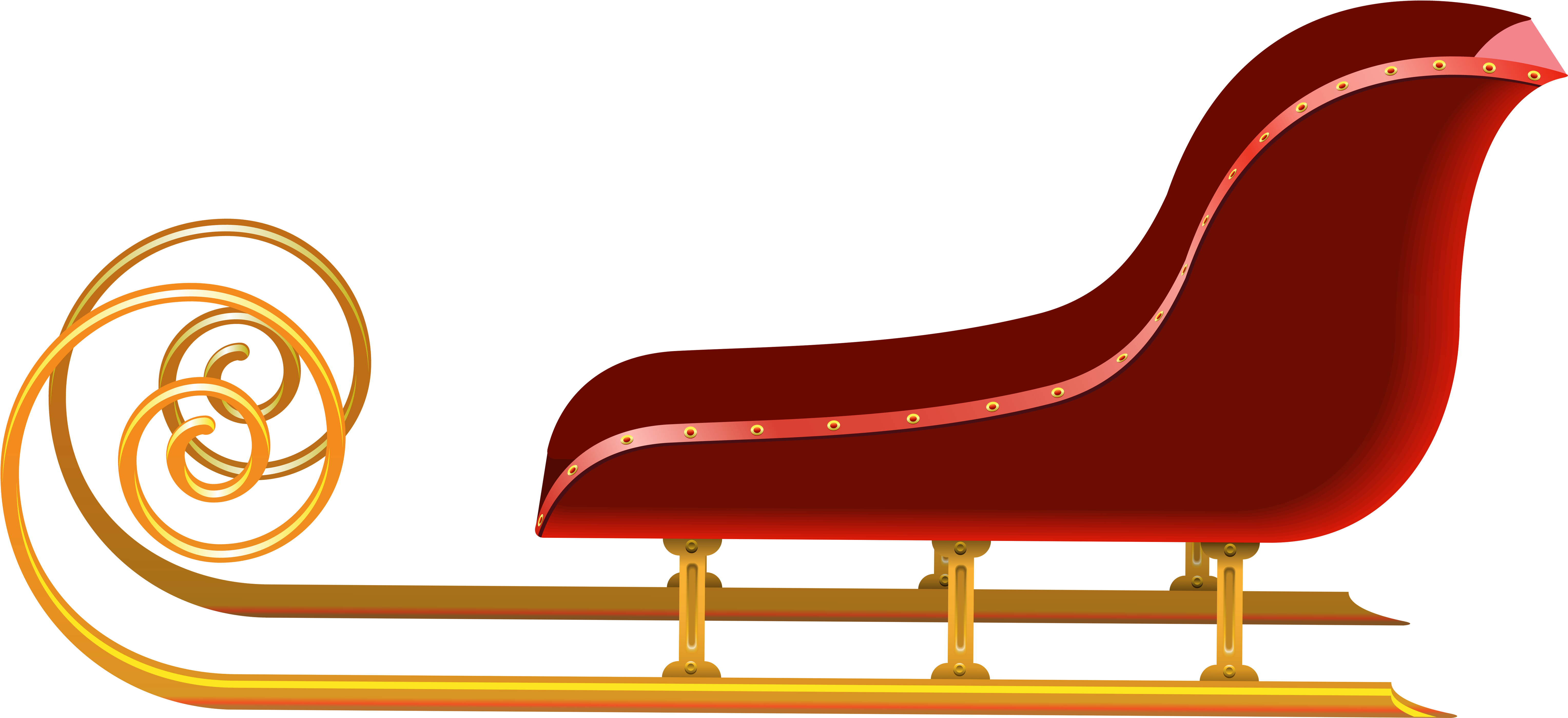 Red Sleigh Png Clip Art Image - Couch (6392x2931), Png Download