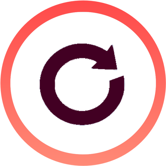 Replay Button Orange Gradient Circle With Png - Replay Button (640x640), Png Download
