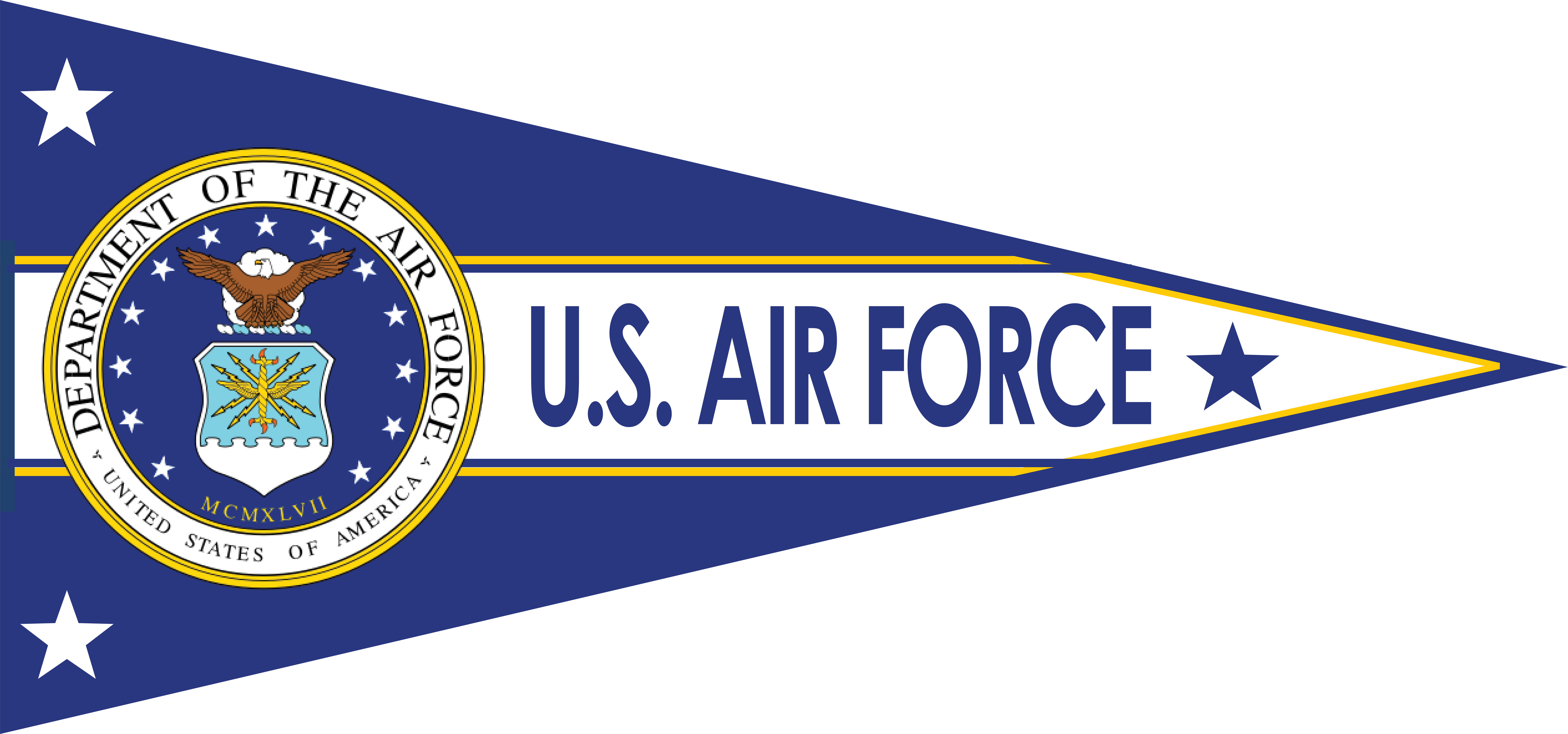 Air Force Pennant - Us Airforce Pennants (10000x4681), Png Download