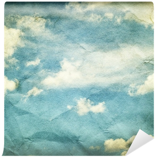 Vintage Clouds And Sky On Crumpled Paper Texture - Textura De Cielo Vintage (400x400), Png Download
