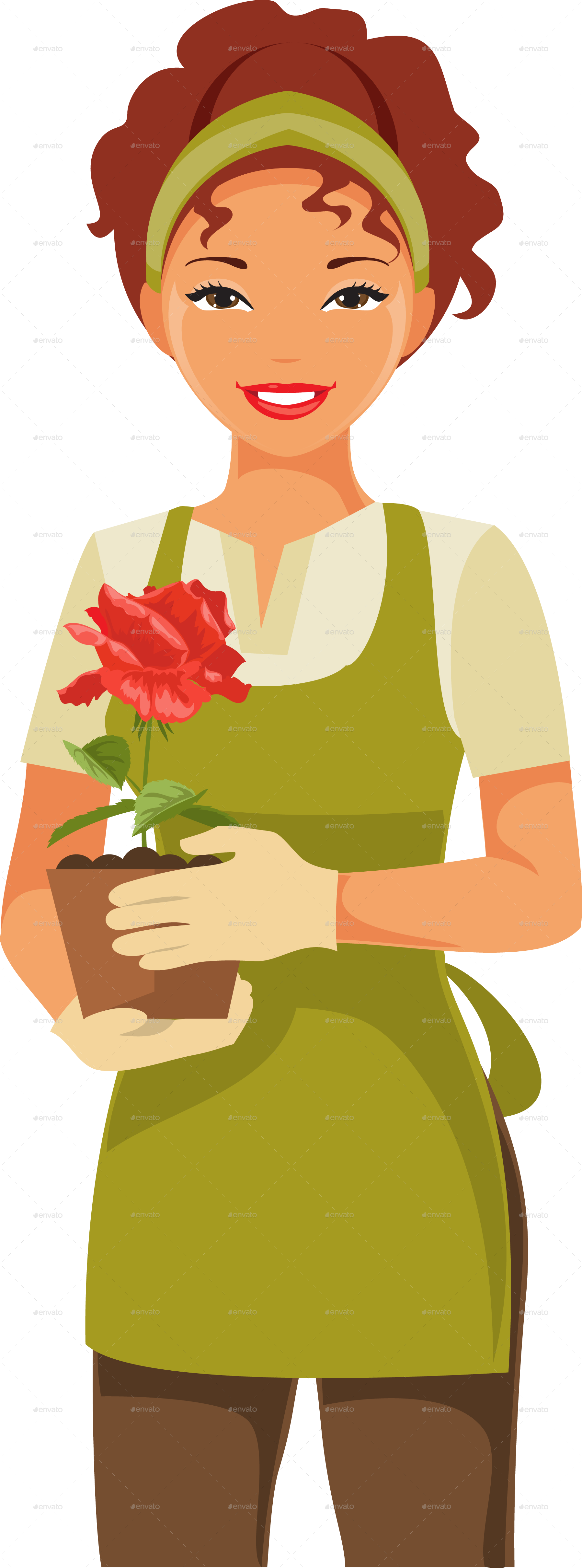 Vector Transparent Download Frames Illustrations Hd - Woman Gardening Vector (1797x4839), Png Download