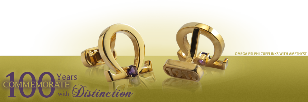 Personalized Distinction™ Customized Cufflinks, Lapel - Omega Psi Phi Pins And Cufflinks (990x330), Png Download