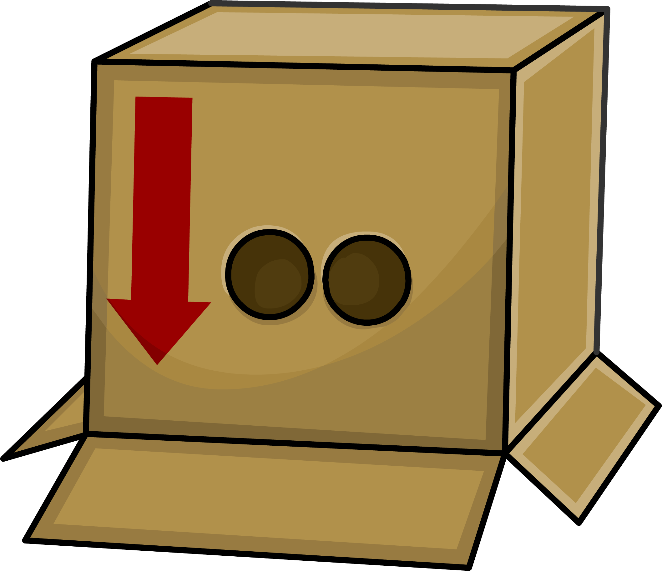 Box Hat Icon - Club Penguin Box Hat (2117x1827), Png Download