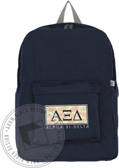 Alpha Xi Delta Quill Backpack - Laptop Bag (464x585), Png Download