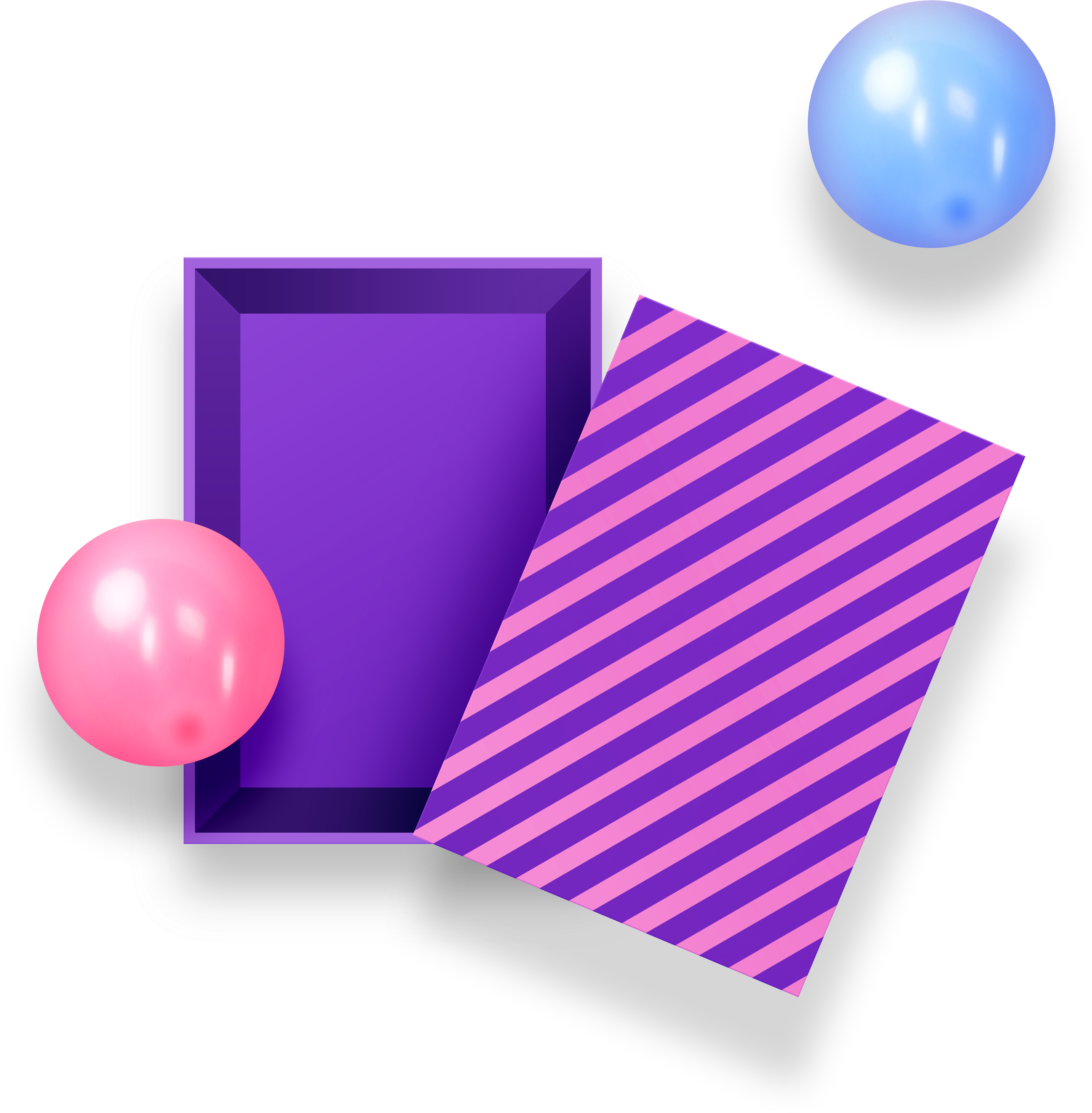 Hand Painted Cartoon Purple Line Box Decoration Vector - Purple (4632x4137), Png Download