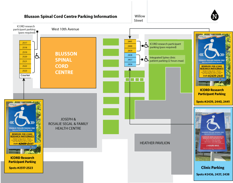 All Icord Parking Spots Revert To Vch Pay Parking From - Blusson Spinal Cord Centre Floor Plan (792x612), Png Download