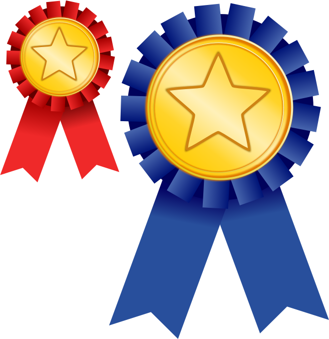 Free Two Award Ribbons Clip Art - Clip Art (657x677), Png Download