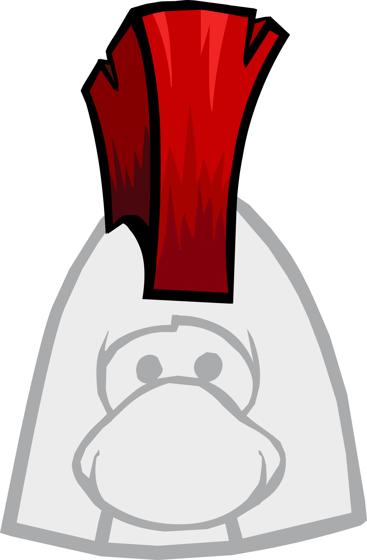 Red Mohawk Clothing Icon Id 1172 - Up Sweep Club Penguin (1186x1810), Png Download